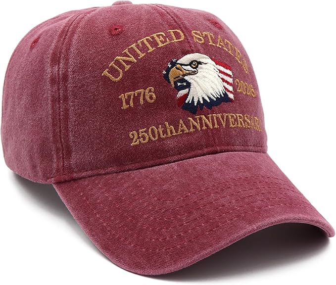 4th of July Hat 250 Anniversary USA Hat American Flag Trucker hat for Women Men Fourth of July Patriotic Eagles Hat