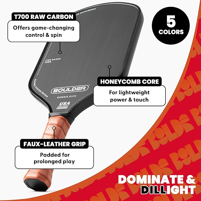 Boulder Carbon Fiber Pickleball Paddle | T700 Carbon Fiber | USAPA Approved - Image 2