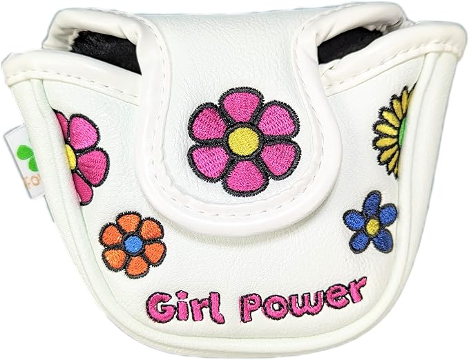 Foretra Driver Headcover Golf Club Covers Blade Mallet Putter Cover Alignment Stick Holder Hybrid Fairway Wood Head Cover Girl Power Novelty Golf Accessories for Most Brands