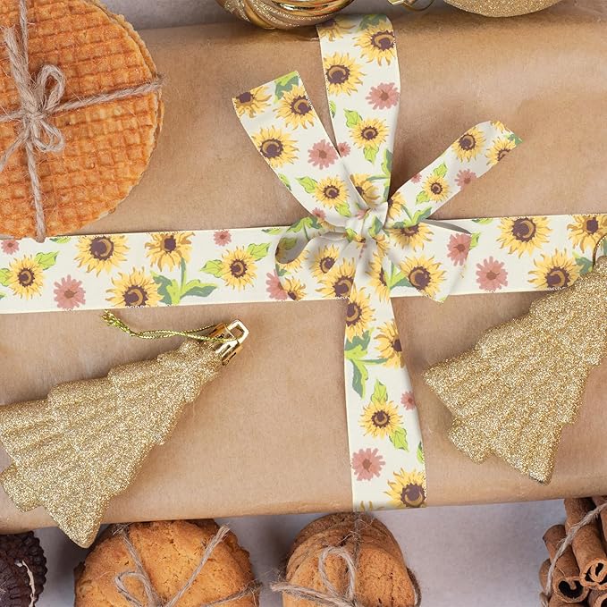 2 Rolls Fall Flowers Craft Ribbons - Image 4