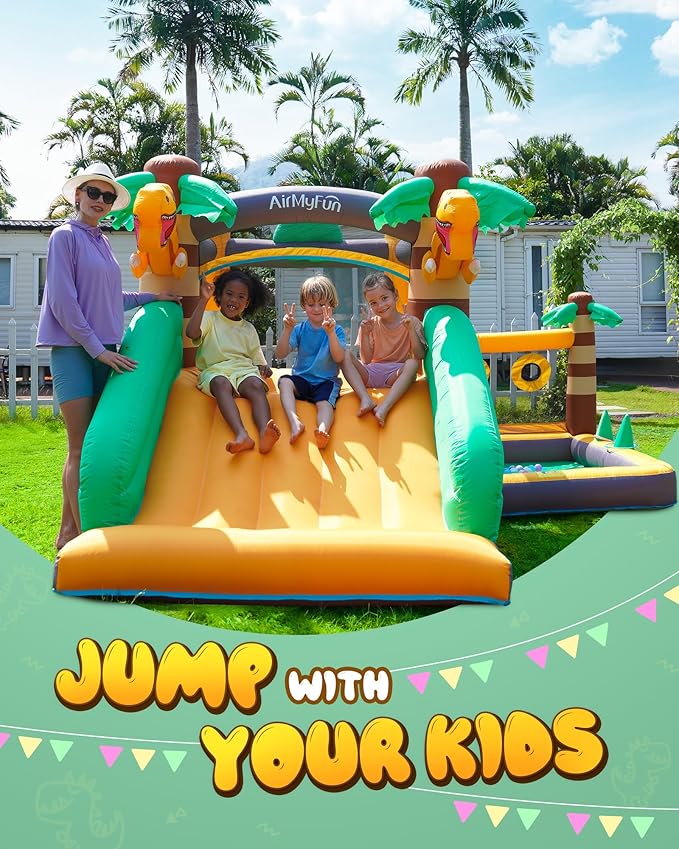 AirMyFun Inflatable Dinosaur Bounce House - Image 8