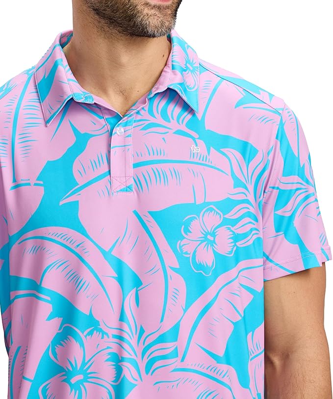 Tipsy Elves Men's Performance Golf Shirt - 4-Way Stretch, Quick Dry, Athletic Cut - Golf Polo