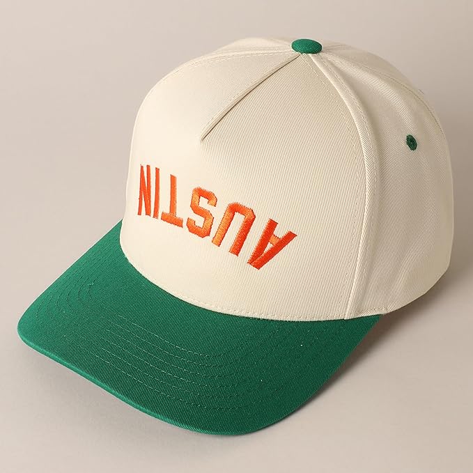 MIRMARU Two-Tone Vintage Canvas Trucker Hats for Men & Women, Adjustable Size Baseball Caps with Trendy Embroidered Design