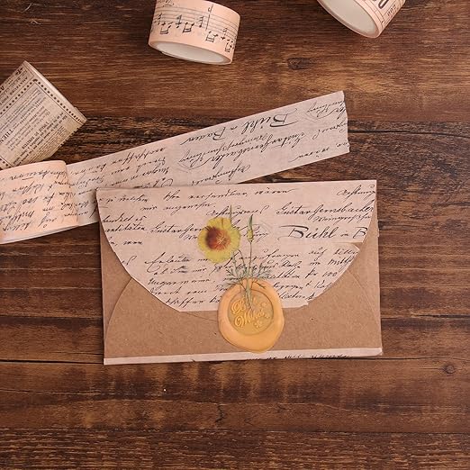 Dizdkizd Washi Tape Set, 12 Rolls Antique Masking Tape Washi Tape Map Newspaper - Image 5