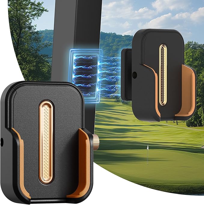 【2026 Upgraded】Full Metal Magnetic Golf Cart Phone Holder – Premium Golf Gift for Men, Compatible with EZGO, Club Car, Yamaha | Strong N52 Magnets | 360° Rotation | Works with iPhone, Samsung& More