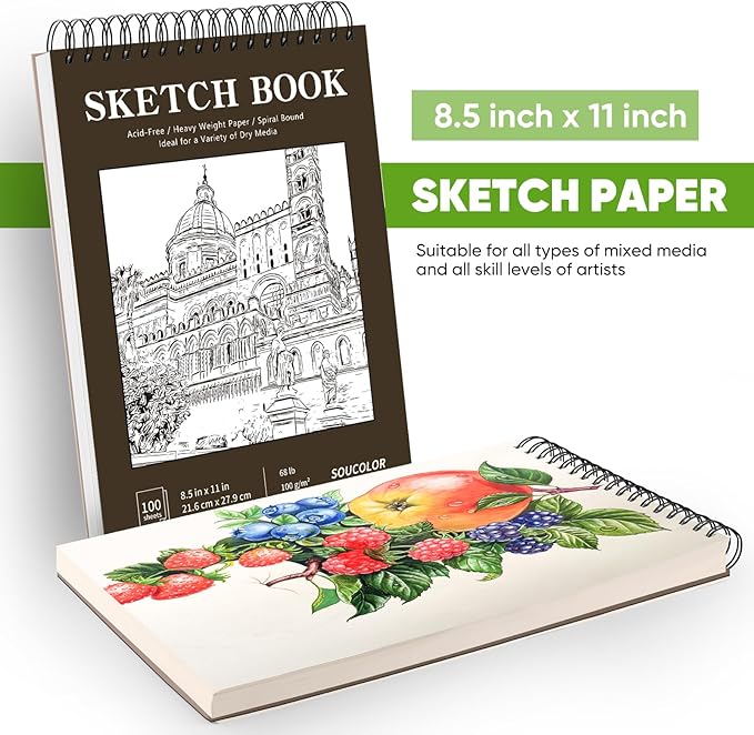Soucolor Sketchbook 8.5x11 Hard Cover - Image 6