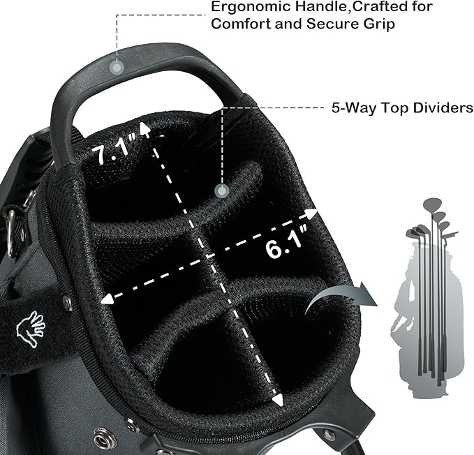 KVV Junior Golf Bag, Lightweight Golf Stand Bag for Young Players for Ages 4-6,6-8,9-12, 12 and Up