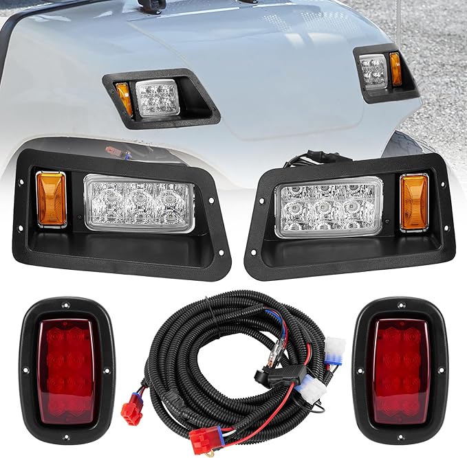 LED Headlights and Tail Lights Kit Compatible Yamaha G14, G16, G19, G22 Golf Cart Models