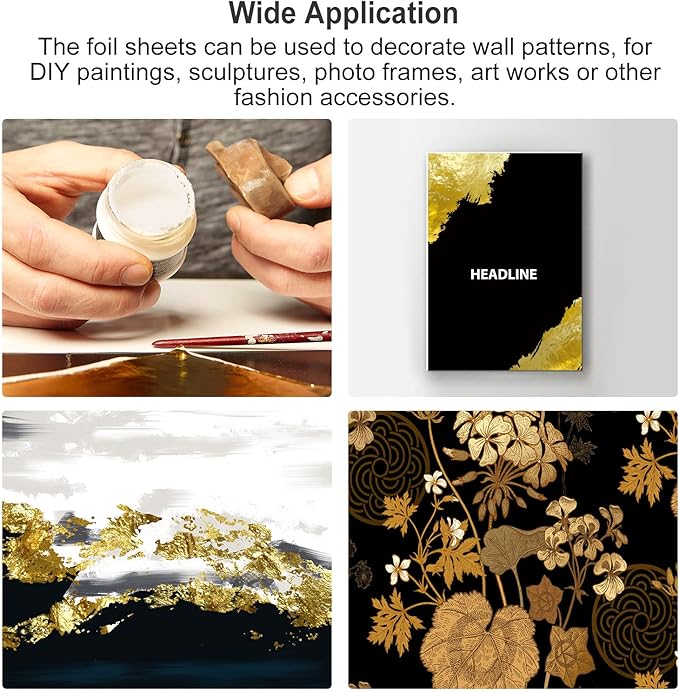 MECCANIXITY Gold Leaf Foil Sheet, 3.3 Inch x 3.1 Inch - Image 5