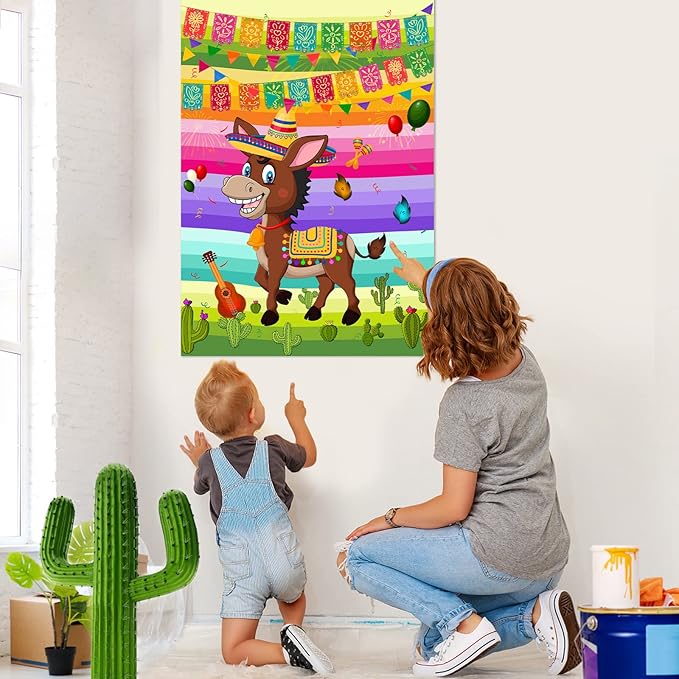 ASTARON Pin The Tail on The Donkey Mexican Donkey Game - Image 7