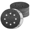 100 Pcs 5 inch Wet Dry Sanding Discs Grit 80 Hook and Loop 8 Hole Silicon by Pukamam