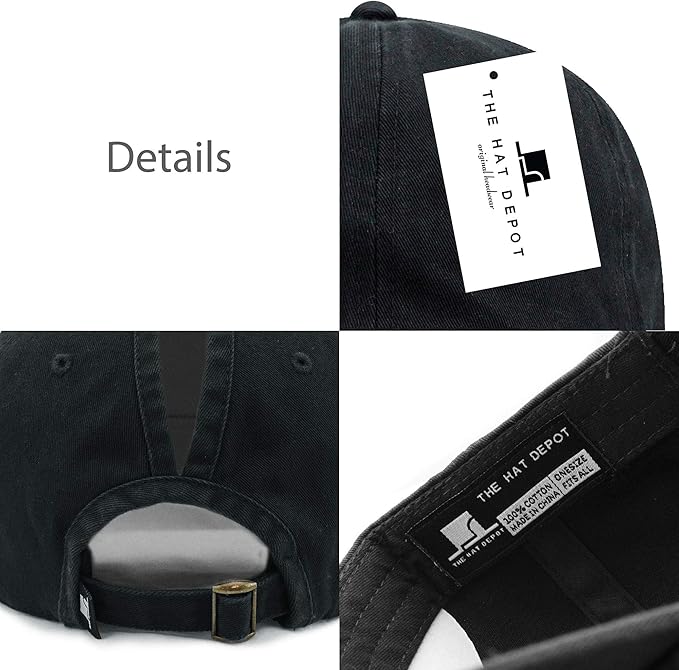 Cotton Baseball Cap Dad Hat – Washed Low Profile Adjustable Hat for Men Women Casual Outdoor Running Golf