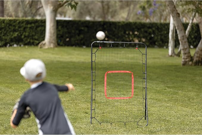 SKLZ PitchBack Baseball and Softball Pitching Net and Rebounder, Black/Red, 2' 9" x 4' 8"