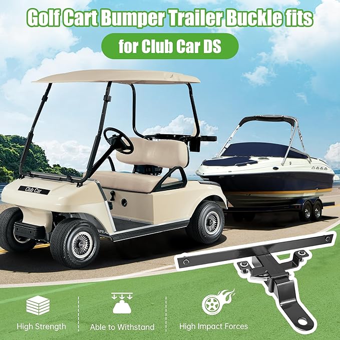 10L0L Golf Cart Bumper Trailer Hitch Suitable for Club Car DS Models,Trailer Hitch Fit for Golf Cart Backseat Footrest