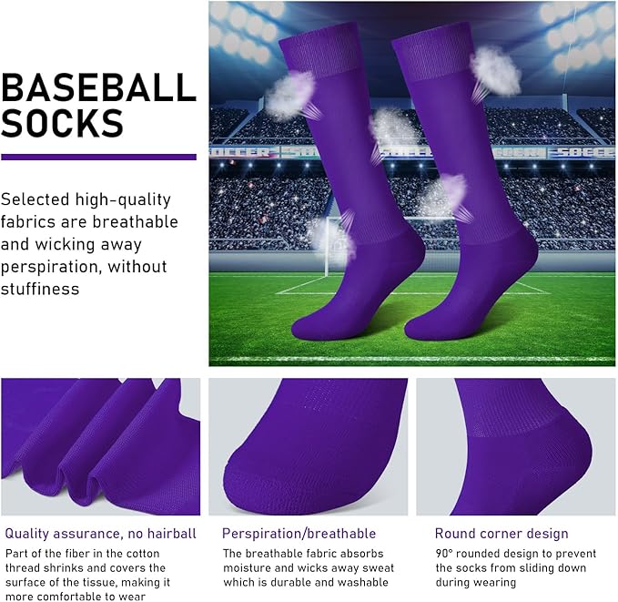 Zhanmai Baseball Belt and Socks Combo, Adjustable Elastic Belt and Softball Socks, Multiple Sizes for Youth Boys Girls, Adult