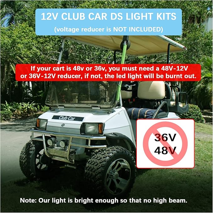Golf Cart Club Car DS LED Light | Headlights & LED Tail Lights For Club Car DS Gas & Electric golf carts (1993 & up) 12V