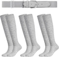 Haysandy Baseball or Softball Sock and Belt Combo Set 3 Football Baseball Socks with Softball Belt for Youth Boys Kids