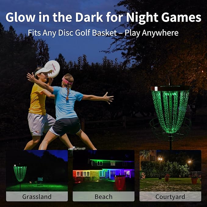 X-UFO Disc Golf Basket Frame Sensor Light and Automatic Color Change, Compatible with Disc Golf Basket Frames
