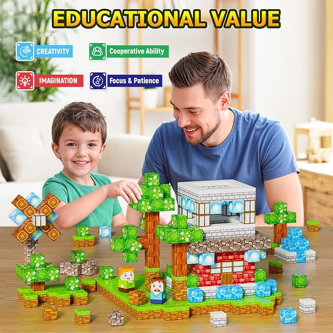 Magnetic Blocks, Magnet Blocks Tiles Constructions Toys, STEM Educational - Image 4