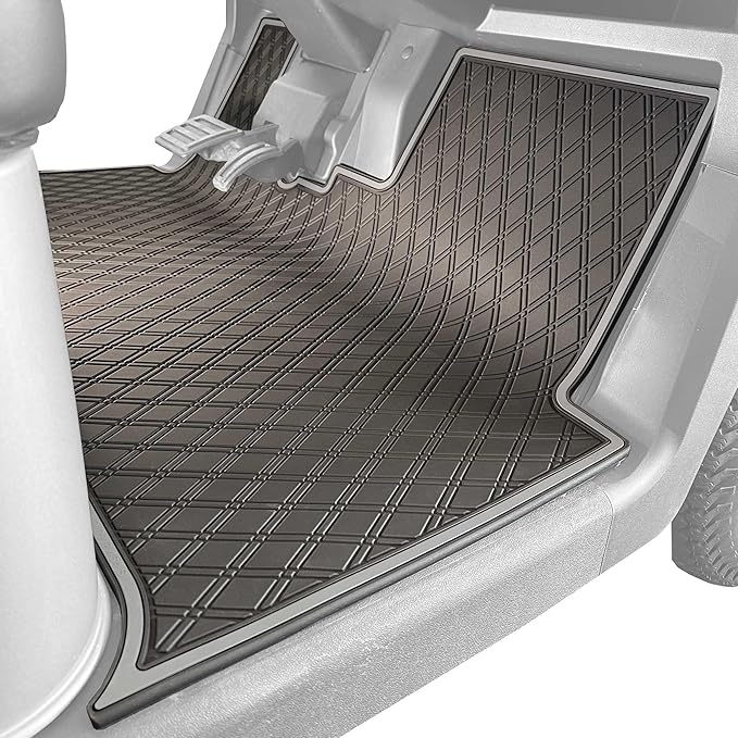 Xtreme MATS Floor Mat Liner for Golf Carts - Fits E-Z-GO RXV (2024+) / Valor (2024+) and Elite - Custom Fit Durable Rubber Golf Car Floor Mat - Grey Trim