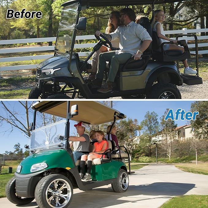 Universal Golf Cart Seat Belt Kit, Seat Belts Kit 4 Passengers (2+2), Retractable Belts Max Length 47" Golf Cart Seat Belts Fits 4-Seats Golf Car for EZGO, Yamaha Club Car