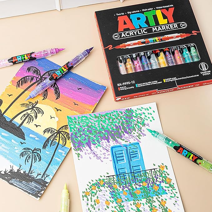 72 Colors Paint Markers, Dual-Color Acrylic Pens - Image 4