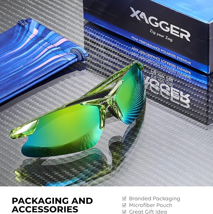 Xagger Kids Youth Polarized Sports Sunglasses for Boys Girls Baseball Softball Glasses TR90 Frame