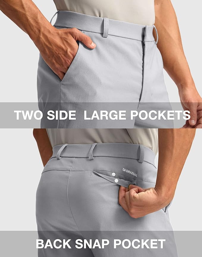 G Gradual Men's Golf Dress Shorts 5"/ 7"/ 9" Stretch Casual Work Flat Front Shorts for Men with 3 Pockets Quick Dry