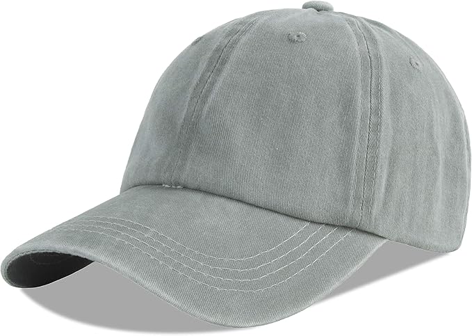 LANGZHEN Unisex Baseball Cap 100% Cotton Fits Men Women Washed Denim Adjustable Dad Hat