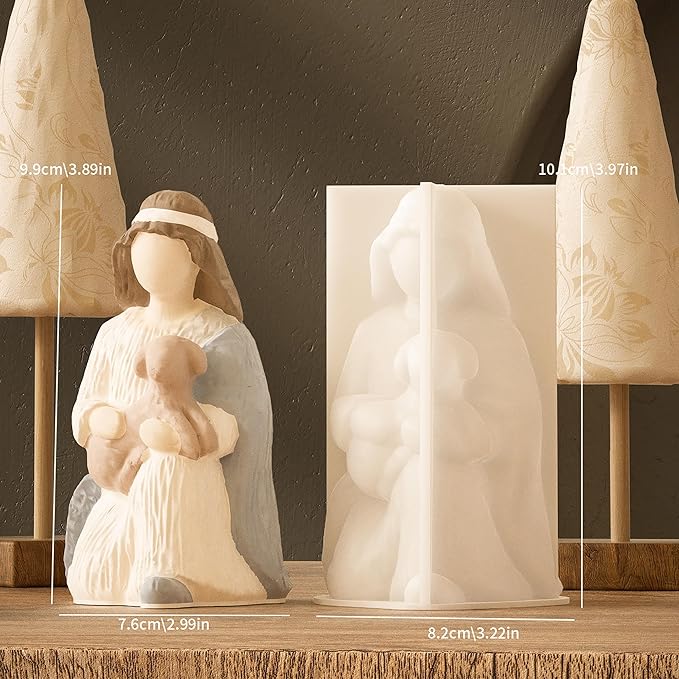 Nativity Mold Nativity Scene Mold Jesus Mold Maria Candle Mold Angel Mold Resin - Image 4