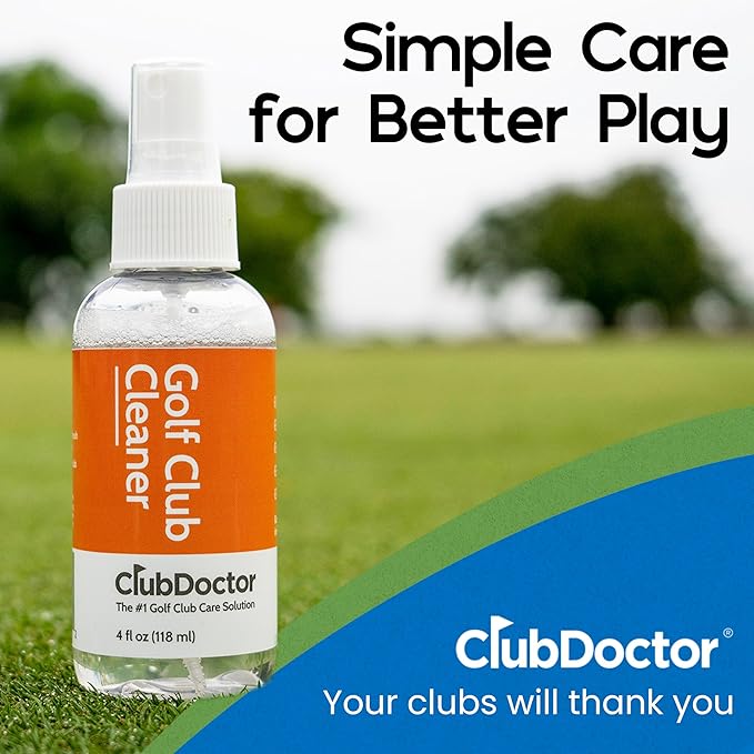 Club Doctor Golf Club Cleaner Spray, Club Cleaning Solution Removes Dirt from Grooves, Increase Spin and Improve Ball Flight, Fits into Bag for Convenience - 4 oz
