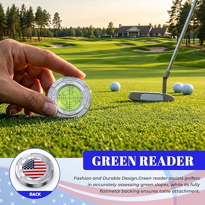 Golf Gifts for Men and Women, Golf Accessories Set with Gold Golf Balls, Telescope, Golf Tees, Brush, Divot Tool, Golf Green Reader, Scorer, Golf Ball Clamp Golf Tool Set Storage Case (Brown)
