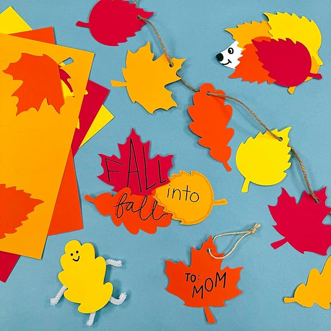 120 Pieces Fall Leaf Paper Cutouts - Image 2