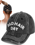 Flafens Women Pony Hats High Ponytail Baseball Caps - Cotton Vintage Washed Distressed Adjustable Criss Cross Trucker Hat