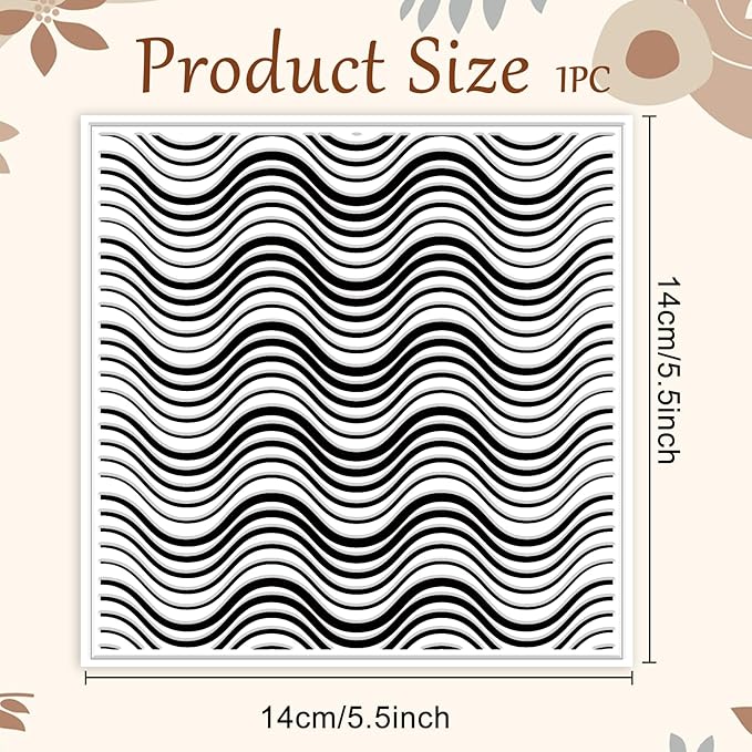 CHGCRAFT Wavy Lines Pattern Polymer Clay Texture Sheet Modern Gradient Art - Image 2