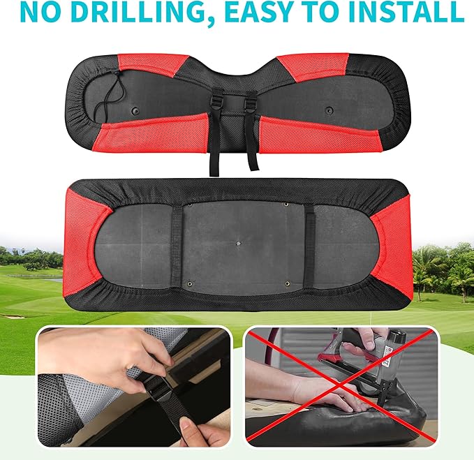 10L0L Universal Golf Cart Rear Seat Cover Dress UP Older Golf Cart Durable Breathable Material Fit Like a Glove for Yamaha EZGO and Club Car, Easy to Install