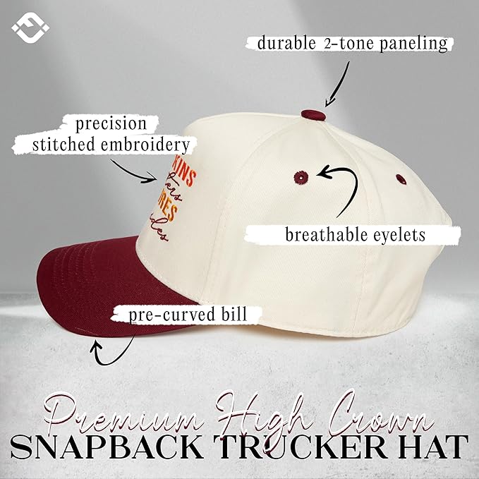 Funky Junque Trucker Hat Women Men 2-Tone Baseball Cap – Vintage Western Style Embroidered Snapback, Premium Cotton Blend