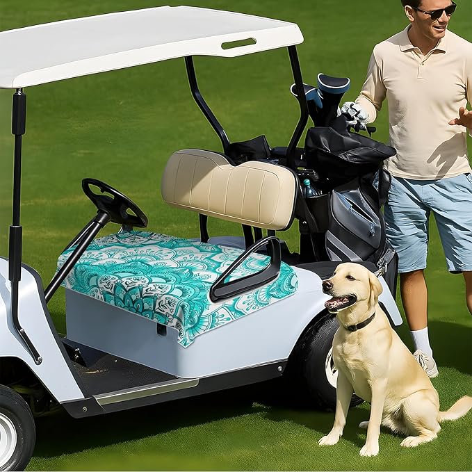 Golf Cart Seat Covers Club Car Golf Cart Accessories for Men Women Golf Carts Seat Towel Blanket 2-Seat Golf Cart Decorations
