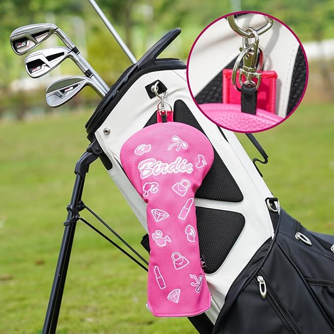 Craftsman Golf Lipstick Diamond Handbag Bow Pink 460 CC Golf Driver Headcover Mallet Blade Putter Covers Gift for Women
