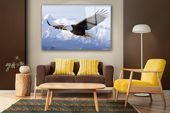 SpiritualHands Eagle Printed Tempered Glass Wall Art Painting - Image 5