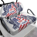 Yewatlles Golf Cart Seat Covers Seat Kit, Printed Breathable Golf Cart Seat Cushions Golf Blanket Golf Club Car Accessories 250 Years American Flag Pattern