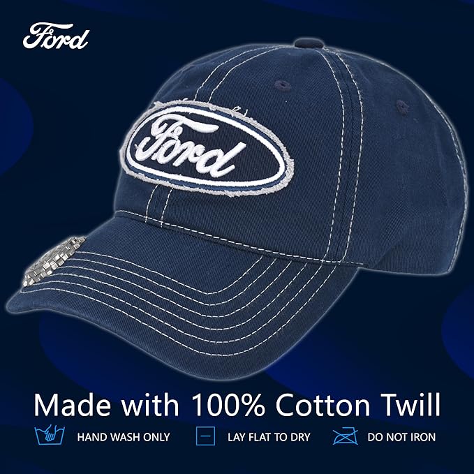 Ford Truck Hat, Logo Mesh Adjustable Baseball Cap with Curved Brim