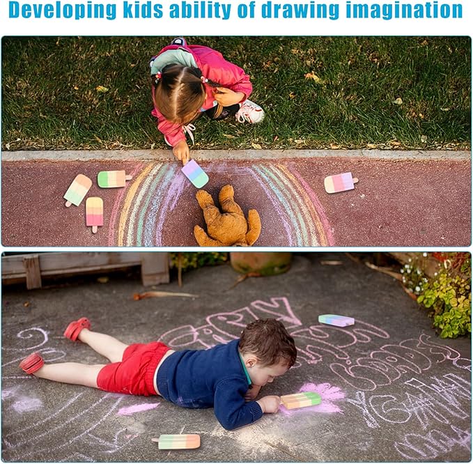 36Pcs Ice Cream Sidewalk Chalk Set Washable Sidewalk Chalks Kids Ch-alk - Image 5