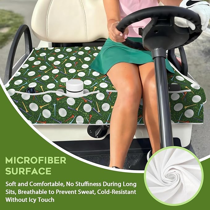 Golf Cart Seat Covers Club Car Golf Cart Accessories 4 Pockets Golf Carts Seat Towel Blanket for Men Women Golf Cart Decor