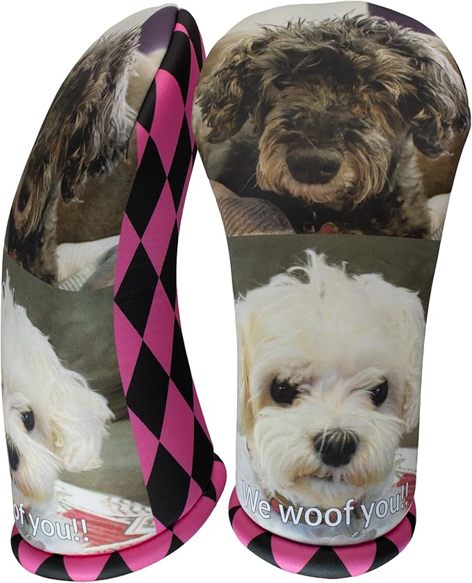 Custom Pet Photo Golf Driver Cover – Personalized Dog Lover Gift for Women | Sweet Pet Portrait & Name Design | Handmade USA Golf Club Headcover by BeeJos