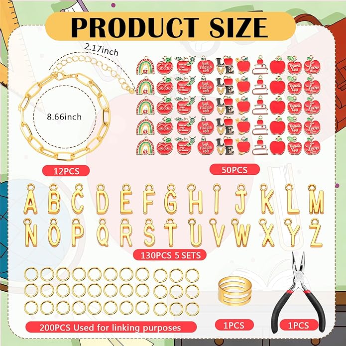 Kigeli 394 Pcs Sports Bracelets for Women DIY Game Bracelets kit Softball Baseball Football Jewelry Crafts Adjustable Gold Letter Charms Keychain for Team Sport Lovers Gifts
