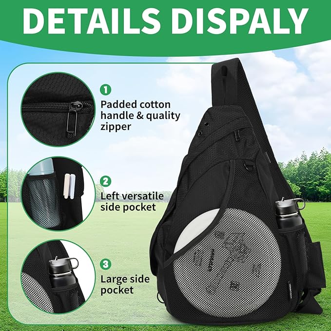 MOYAQI Disc Golf Bag with Retriever Holder and Storage Pockets, Disc Golf Backpack with 8-10 Disc Capacity, Padded Adjustable Strap and Back Panel, Lightweight and Durable