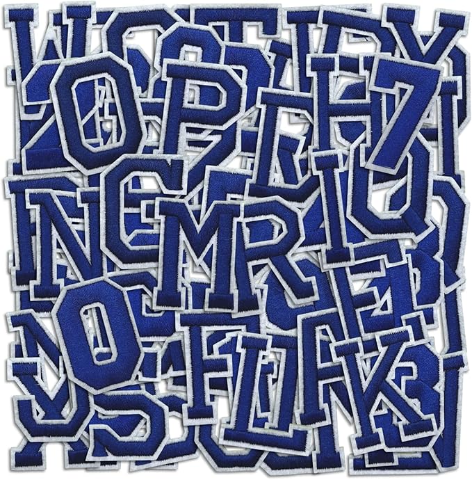 Letter and Number Iron On Patches, A-Z Alphabet and Numbers 0-9 Embroidery by Cazzon