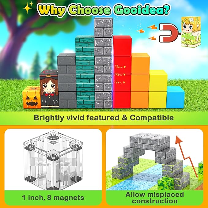 Large Magnetic Blocks Kids Building Toys Mine Magworld Magic Enchanted Building - Image 2