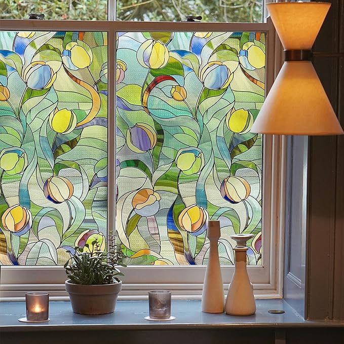 3D Stained Glass Window Film, Decorative Window Privacy Film by ADDHERES